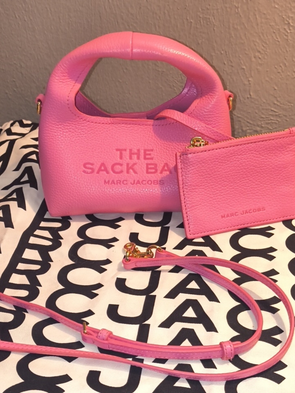 Marc Jacobs Bow  Pink The Sack Bag Mini Top-Handle with Pouch